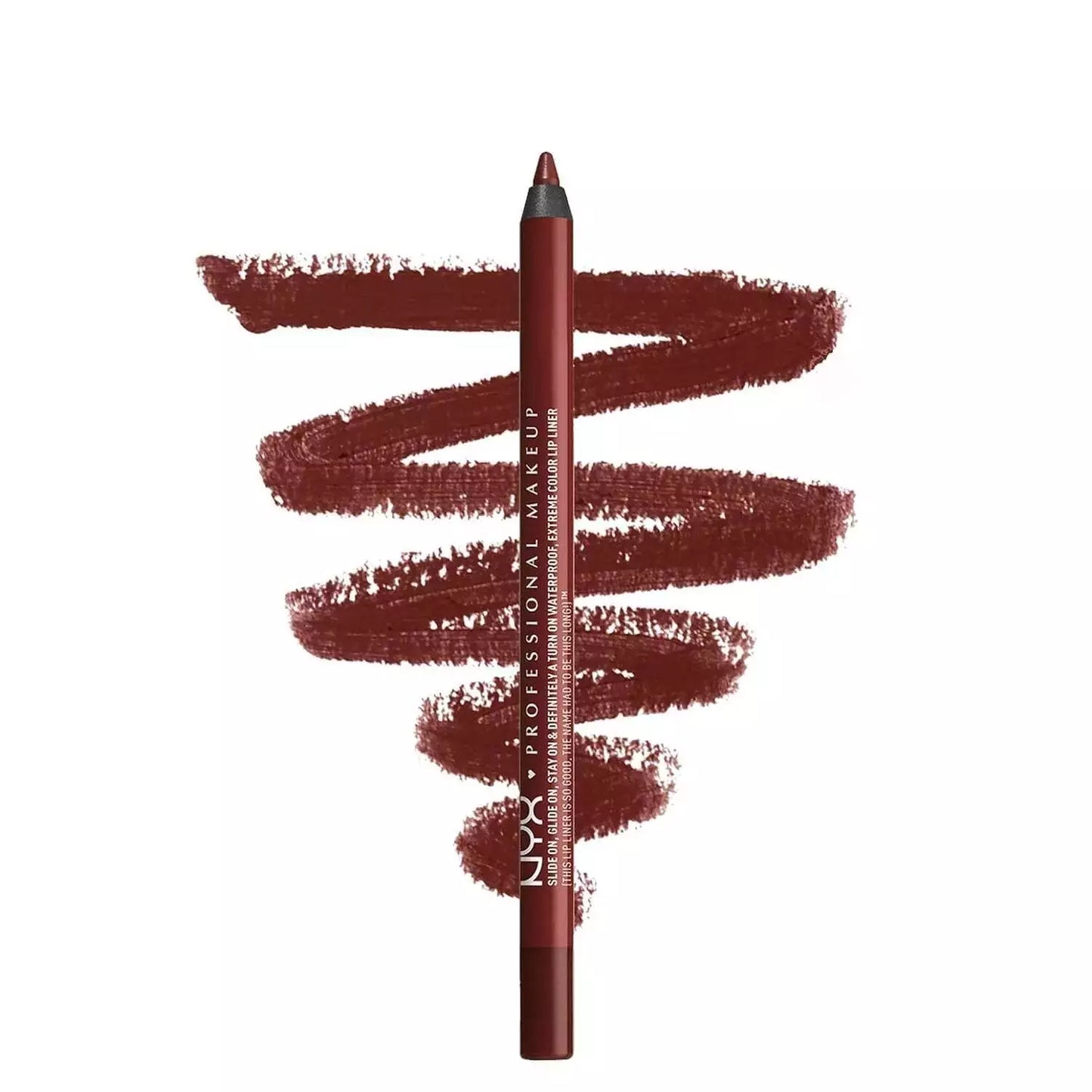 NYX Professional Makeup Slide on, Glide on, Stay on & Definitely A Turn On, Waterproof, Extreme Color Lip Liner - 04 Brick House