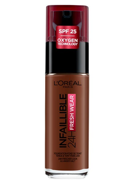 L'Oreal Paris Infallible 24hr Freshwear Liquid Foundation New Oxygen Technology - 390 Ebony