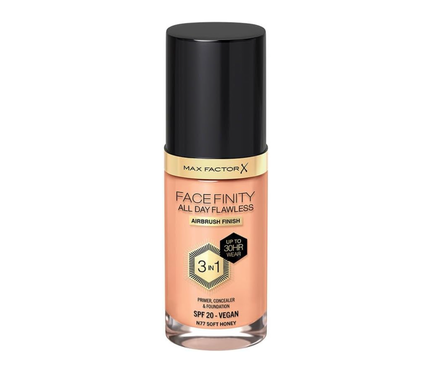 Max Factor Face Finity 3 In 1 All Day Flawless Foundation - 77 Soft Honey