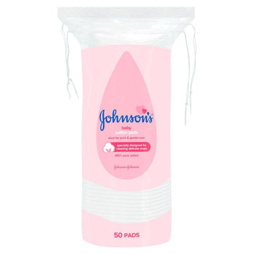 Johnsons Baby Cotton Pads - 50 Pads - Branded Beauty