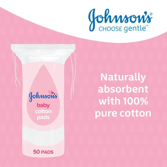 Johnsons Baby Cotton Pads - 50 Pads - Branded Beauty
