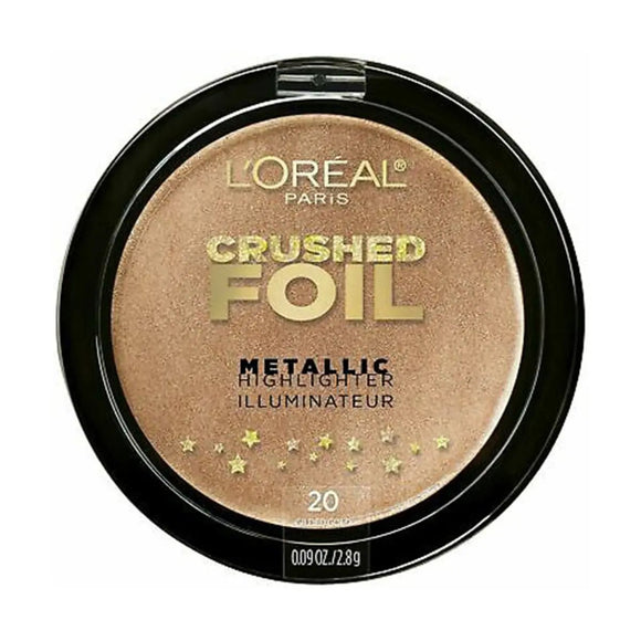 L'Oreal Crushed Foil Metallic Highlighter Illuminator 20 Gilded Glow - Branded Beauty
