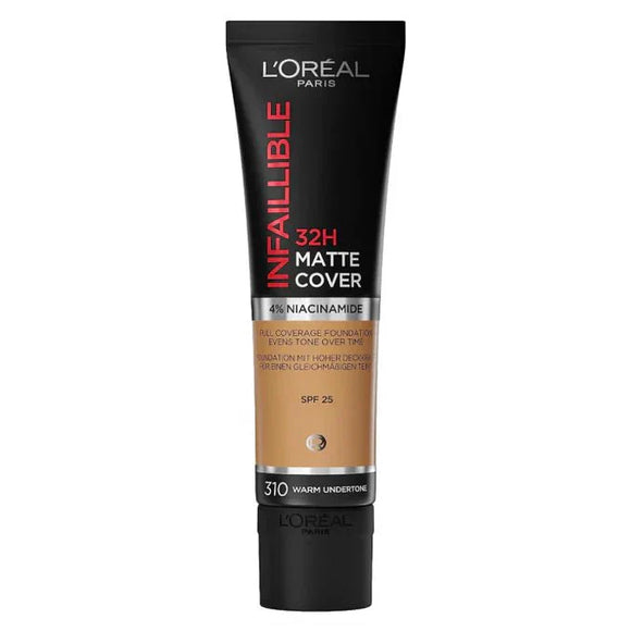 L'Oreal Infallible 32h Matte Cover Foundation - 310 Warm Undertone - Branded Beauty