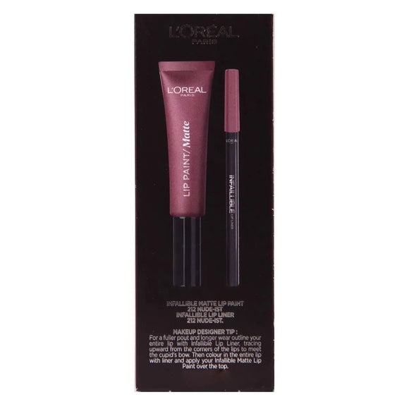 L'Oreal Lip Kit Paint Matte Liquid Lipstick & Lip Liner - Branded Beauty