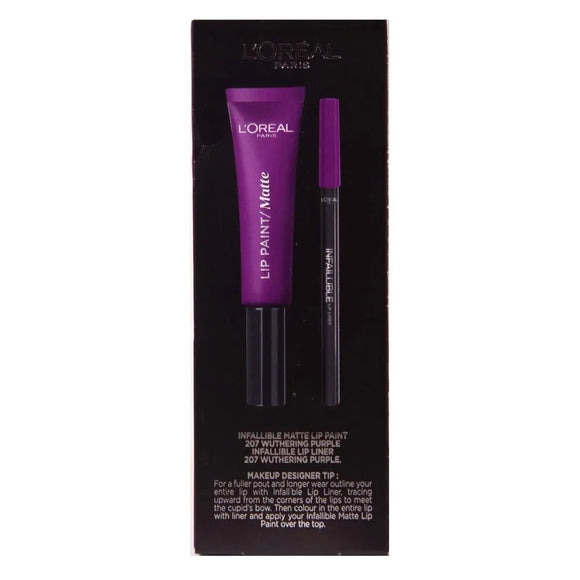 L'Oreal Lip Kit Paint Matte Liquid Lipstick & Lip Liner - Branded Beauty