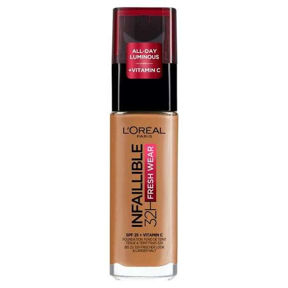 L'Oreal Paris Infaillible 32H Fresh Wear Liquid Foundation - 330 Noisette Hazelnut - Branded Beauty