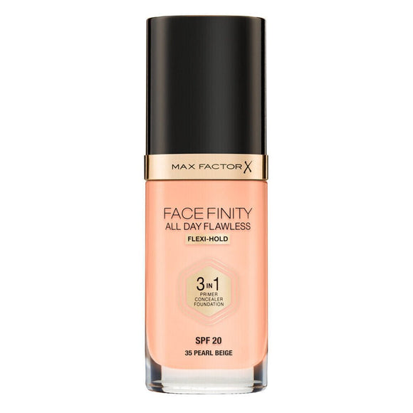 Max Factor Face Finity 3 In 1 All Day Flawless Foundation - 35 Pearl Beige - Branded Beauty