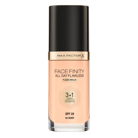 Max Factor Face Finity 3 In 1 All Day Flawless Foundation - N42 Ivory - Branded Beauty
