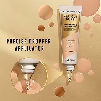 Max Factor Miracle Pure Foundation - 045 Warm Almond - Branded Beauty