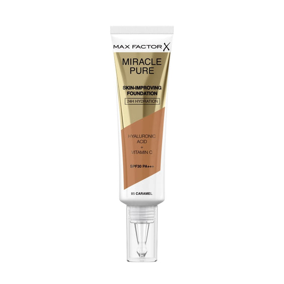 Max Factor Miracle Pure Foundation - 085 Caramel - Branded Beauty