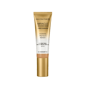Max Factor Miracle Second Skin Hybrid Foundation - 08 Medium Tan - Branded Beauty