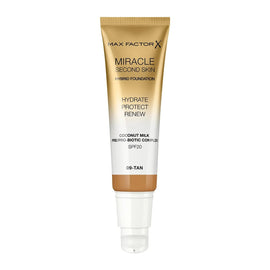 Max Factor Miracle Second Skin Hybrid Foundation - 09 Tan - Branded Beauty