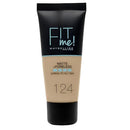 Maybelline Fit Me Matte + Poreless Foundation - 124 Soft Sand - Branded Beauty