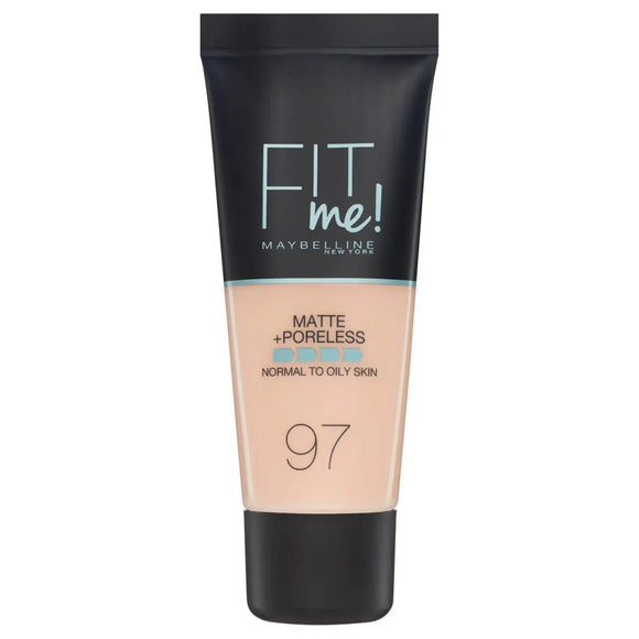 Maybelline Fit Me Matte + Poreless Foundation - 97 Natural Porcelain - Branded Beauty