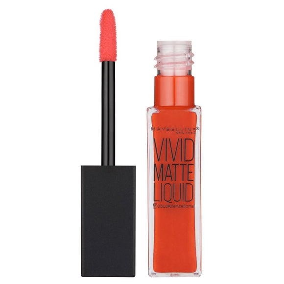 Maybelline Vivid Matte Liquid Lip Gloss - 25 Orange Shot - Branded Beauty