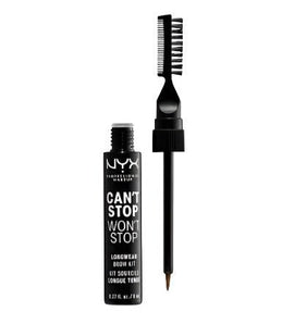 NYX Can't Stop Won't Stop Longwear Brow Kit - 04 Chocolate - Branded Beauty
