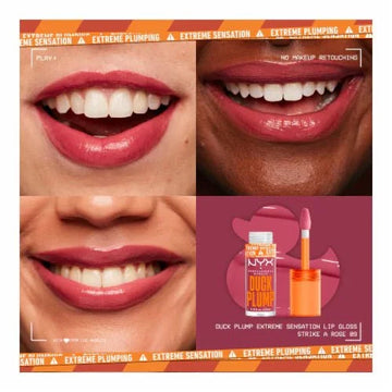 NYX Duck Plump High Pigment Lip Gloss - 09 Strike A Rose - Branded Beauty