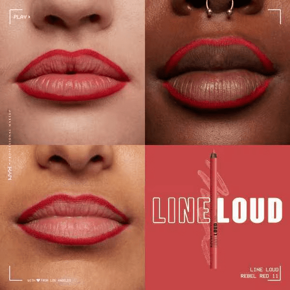 NYX Professional Makeup Line Loud Lip Pencil - 11 Rebel Red - Branded Beauty