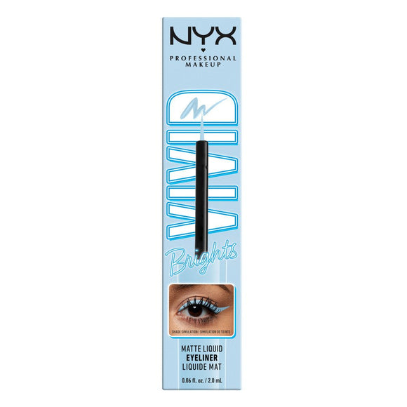 NYX Vivid Brights Matte Liquid Eyeliner - 06 Blue Thang - Branded Beauty