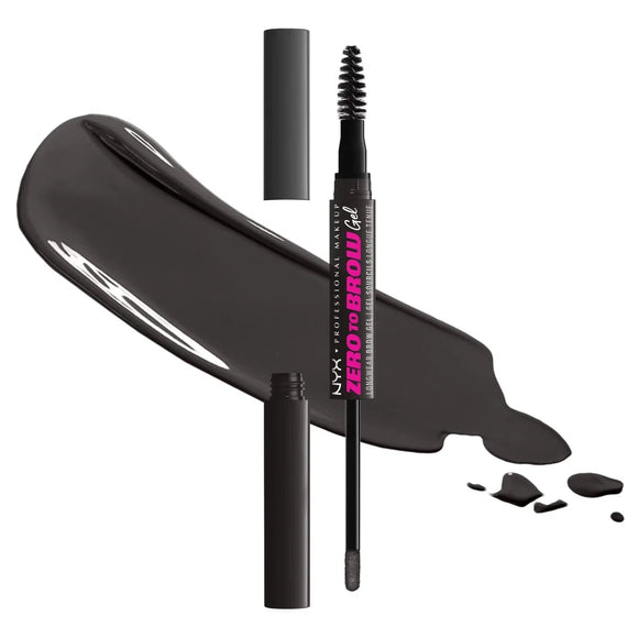 NYX Zero To Brow Longwear Waterproof Eyebrow Gel - 08 Black - Branded Beauty