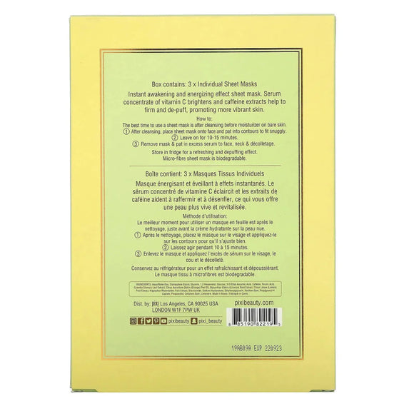 Pixi Vitamin C Energizing Sheet Mask - 3pack - Branded Beauty