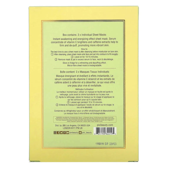 Pixi Vitamin C Energizing Sheet Mask - 3pack - Branded Beauty