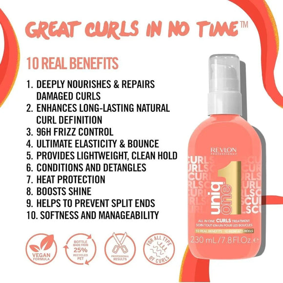 Revlon Uniq One All In One Hair Treatment - Curl 230ml - Branded Beauty
