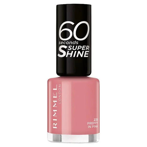 Rimmel 60 Seconds Super Shine Nail Polish - 235 Preppy In Pink - Branded Beauty