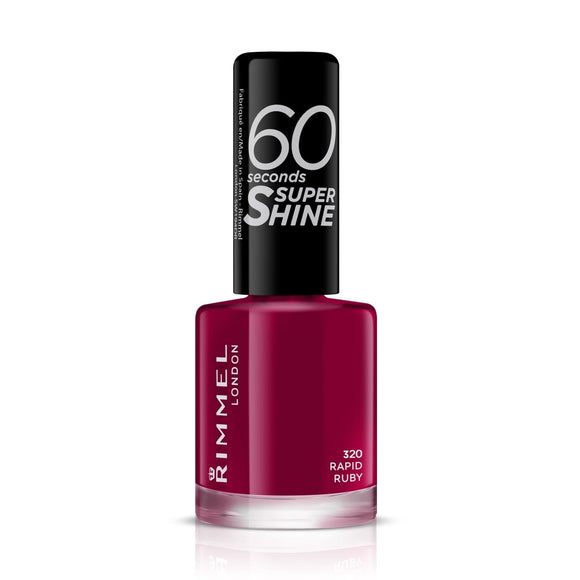 Rimmel 60 Seconds Super Shine Nail Polish - 320 Rapid Ruby - Branded Beauty