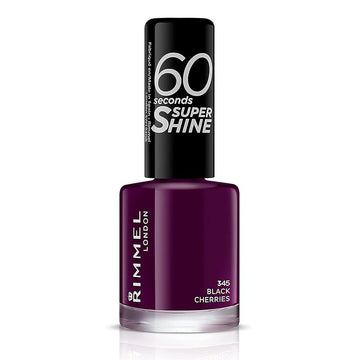 Rimmel 60 Seconds Super Shine Nail Polish - 345 Black Cherries - Branded Beauty