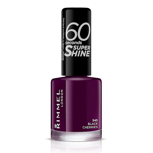 Rimmel 60 Seconds Super Shine Nail Polish - 345 Black Cherries - Branded Beauty