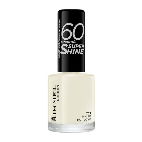 Rimmel 60 Seconds Super Shine Nail Polish - 703 White Hot Love - Branded Beauty