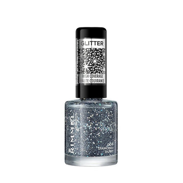 Rimmel Glitter High Coverage Nail Polish - 001 Diamond Dust - Branded Beauty