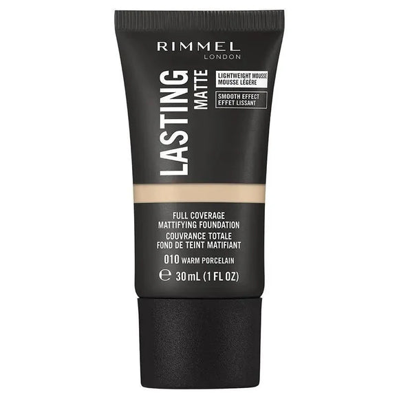 Rimmel Lasting Matte Foundation - 010 Warm Porcelain - Branded Beauty