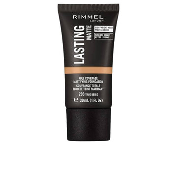 Rimmel Lasting Matte Foundation - 203 True Beige - Branded Beauty