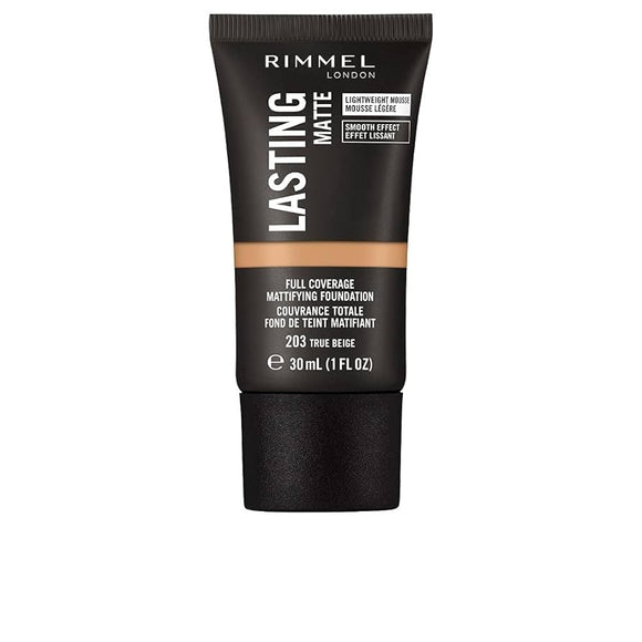 Rimmel Lasting Matte Foundation - 203 True Beige - Branded Beauty