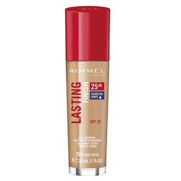 Rimmel London Lasting Finish Liquid Foundation - 203 True Beige - Branded Beauty