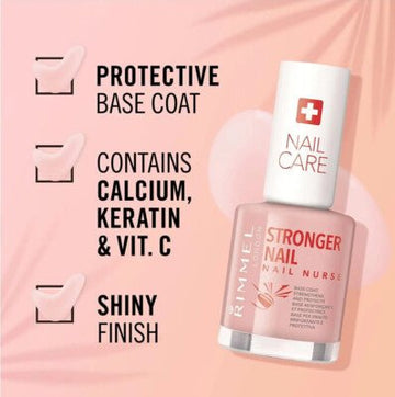 Rimmel Stronger Nail Base Coat Nail Polish - Branded Beauty