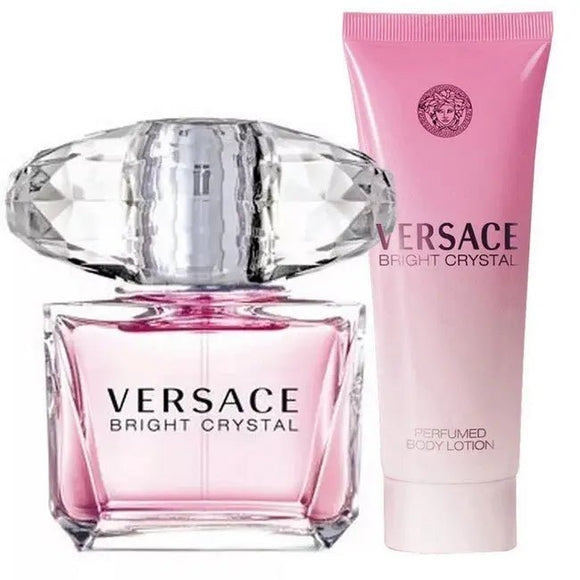 Versace Bright Crystal Set: Edt Spray 50ml + Bl 100ml - Branded Beauty